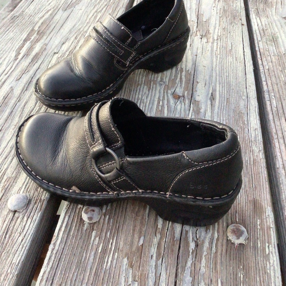 Cabelas Sandhills Collection Womens 11 Med Clogs Nurse Shoes Leather Bla…